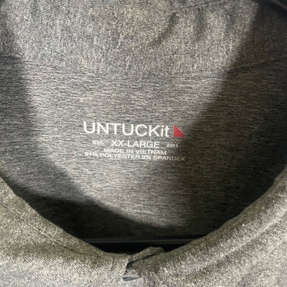 UNTUCKit Polo Shirt Mens Size 2XL XXL Gray Golf Office Polyester Spandex SS - Picture 3 of 6